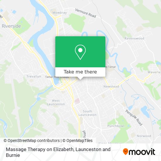 Massage Therapy on Elizabeth map