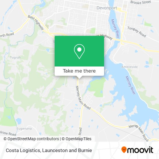 Costa Logistics map