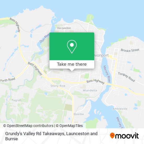 Mapa Grundy's Valley Rd Takeaways