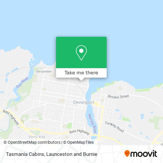 Tasmania Cabins map