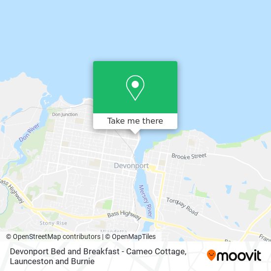 Devonport Bed and Breakfast - Cameo Cottage map