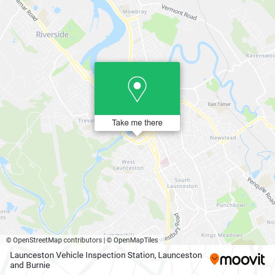 Mapa Launceston Vehicle Inspection Station