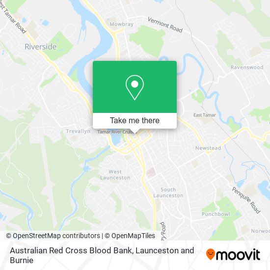 Mapa Australian Red Cross Blood Bank