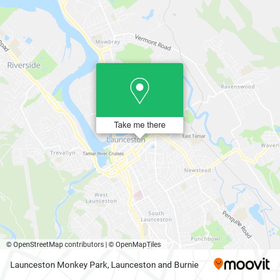 Mapa Launceston Monkey Park
