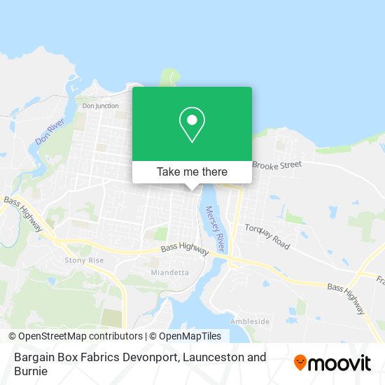 Mapa Bargain Box Fabrics Devonport
