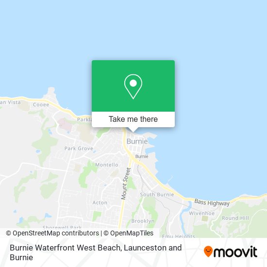 Mapa Burnie Waterfront West Beach