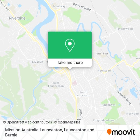 Mapa Mission Australia-Launceston