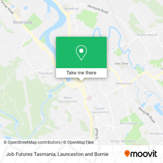 Mapa Job Futures Tasmania