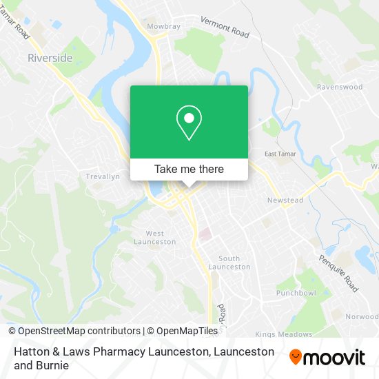 Hatton & Laws Pharmacy Launceston map