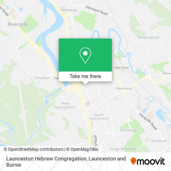 Mapa Launceston Hebrew Congregation