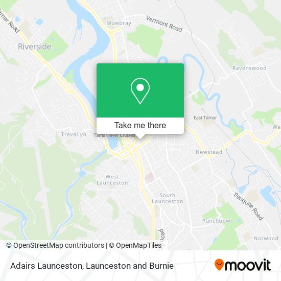 Adairs Launceston map