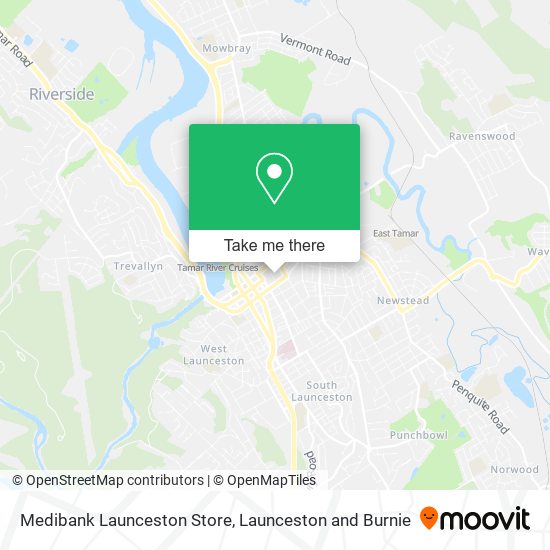 Medibank Launceston Store map