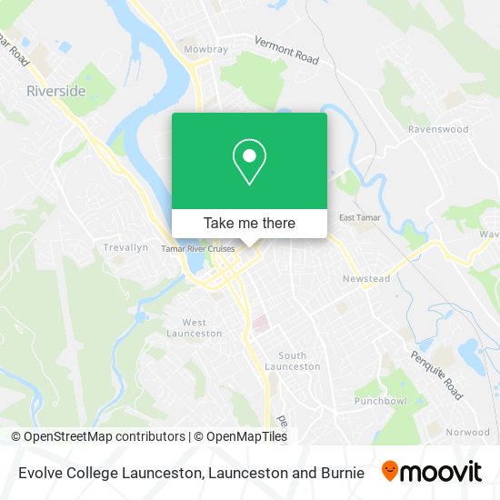 Evolve College Launceston map
