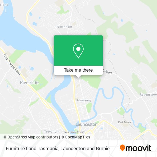 Furniture Land Tasmania map