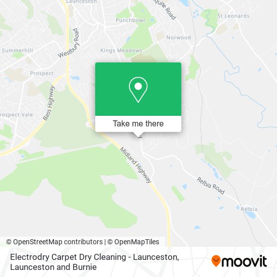 Electrodry Carpet Dry Cleaning - Launceston map