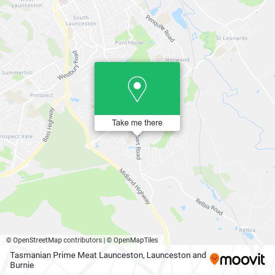 Mapa Tasmanian Prime Meat Launceston