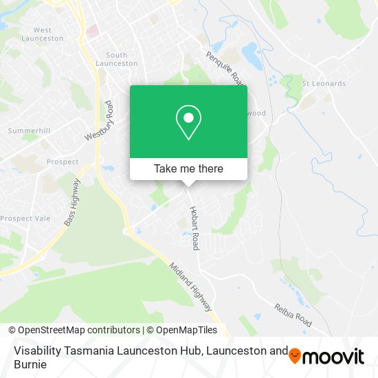 Visability Tasmania Launceston Hub map