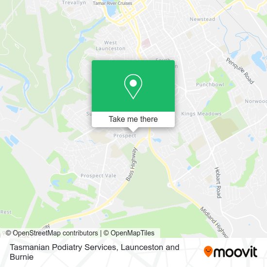 Mapa Tasmanian Podiatry Services