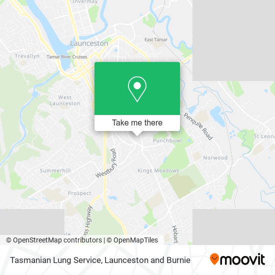 Mapa Tasmanian Lung Service