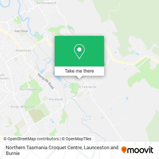 Mapa Northern Tasmania Croquet Centre