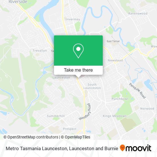 Mapa Metro Tasmania Launceston
