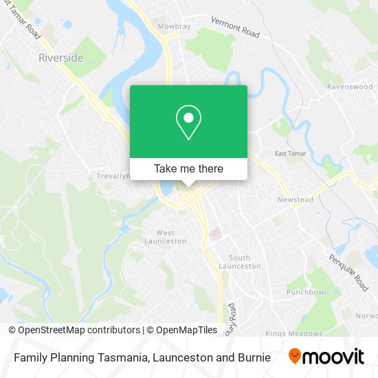 Family Planning Tasmania map