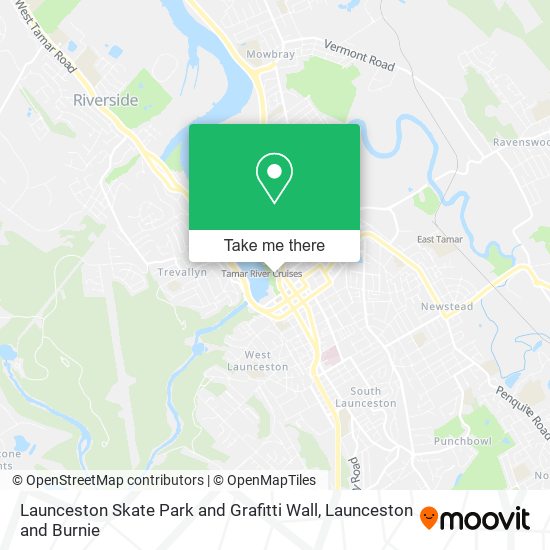 Launceston Skate Park and Grafitti Wall map