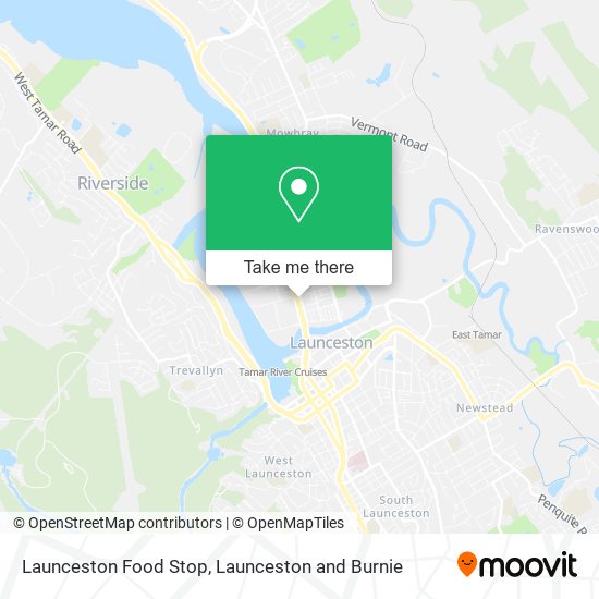 Launceston Food Stop map