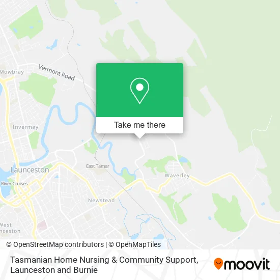 Tasmanian Home Nursing & Community Support map