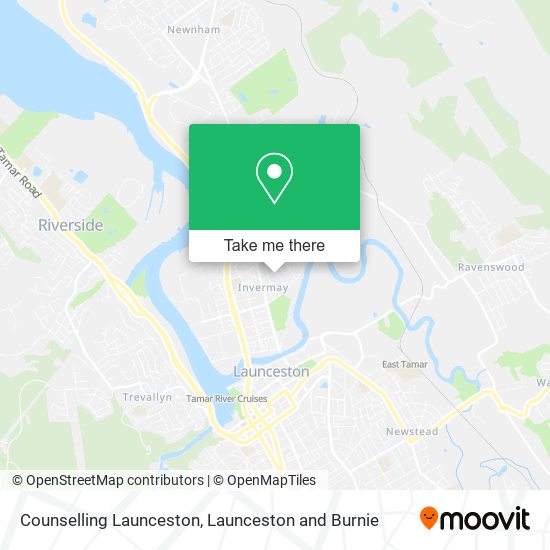 Counselling Launceston map