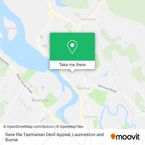Mapa Save the Tasmanian Devil Appeal