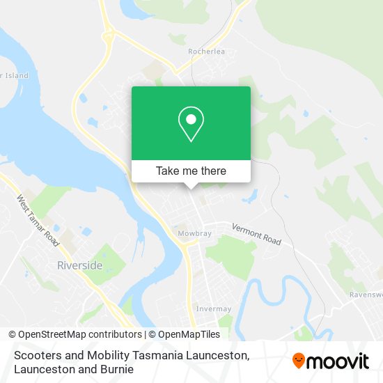 Mapa Scooters and Mobility Tasmania Launceston
