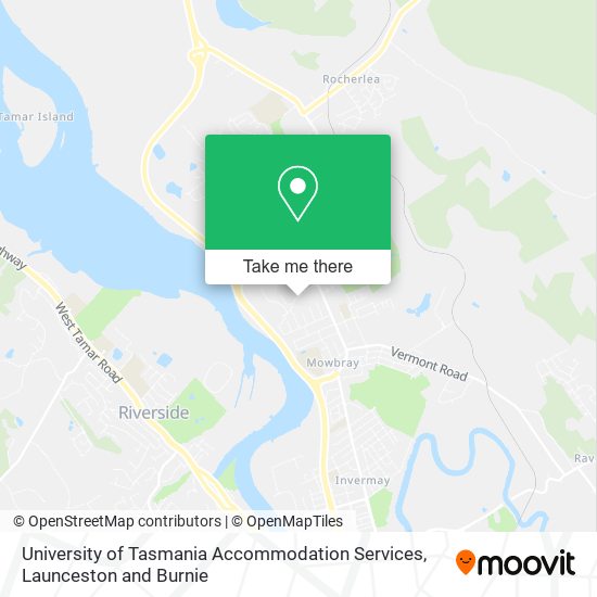 University of Tasmania Accommodation Services map