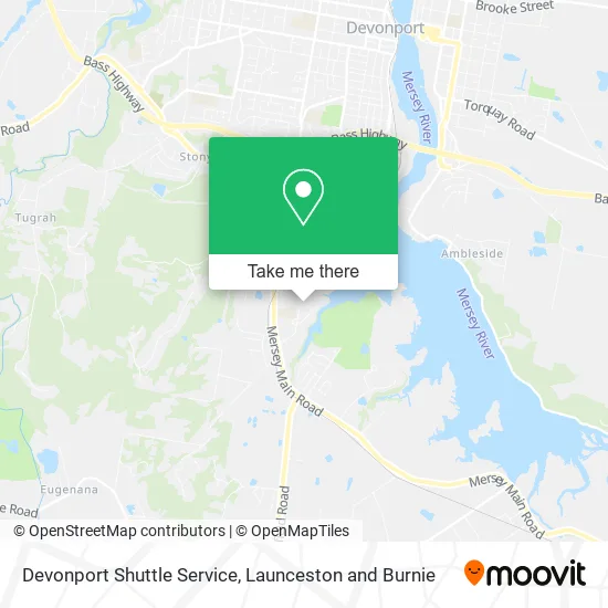 Devonport Shuttle Service map