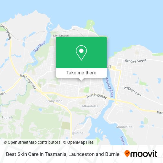 Best Skin Care in Tasmania map