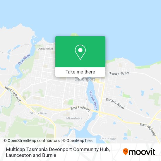 Multicap Tasmania Devonport Community Hub map