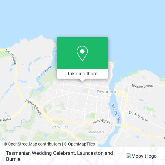 Tasmanian Wedding Celebrant map