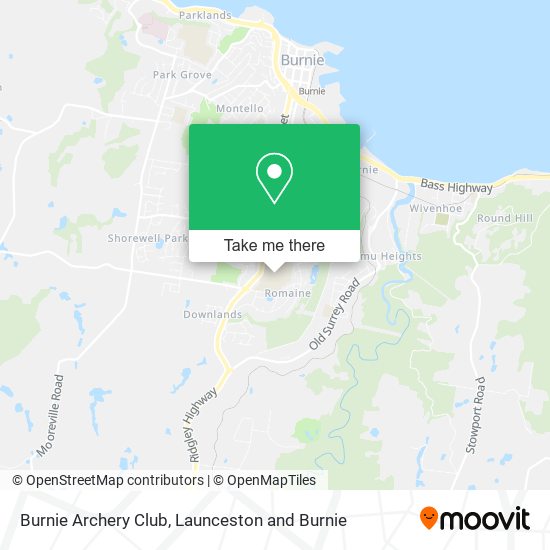 Mapa Burnie Archery Club