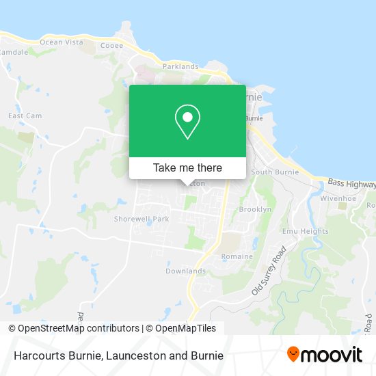 Mapa Harcourts Burnie