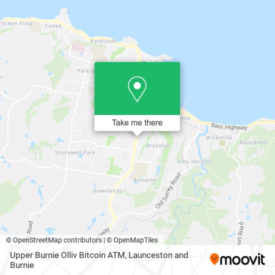 Upper Burnie Olliv Bitcoin ATM map