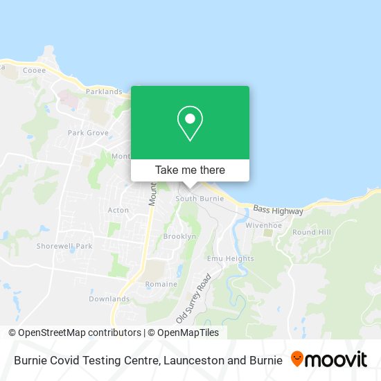 Burnie Covid Testing Centre map