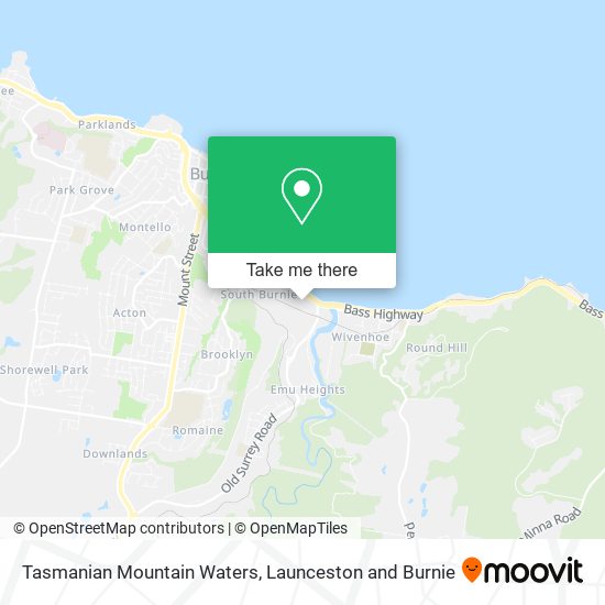 Tasmanian Mountain Waters map