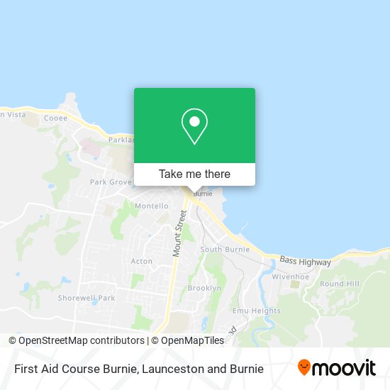 First Aid Course Burnie map
