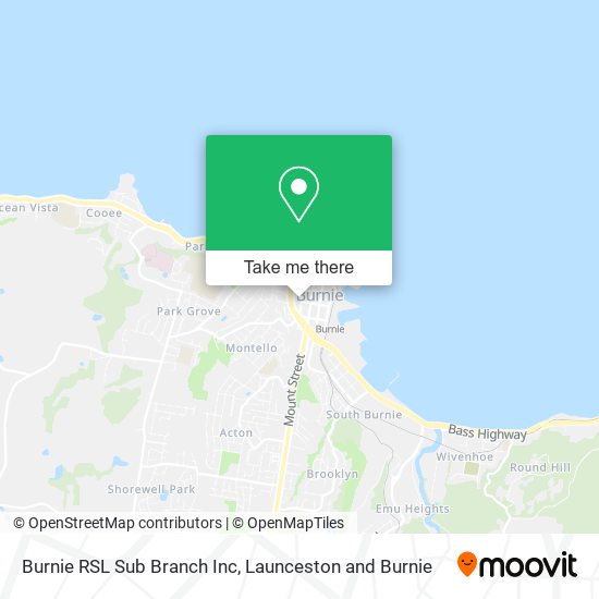 Burnie RSL Sub Branch Inc map