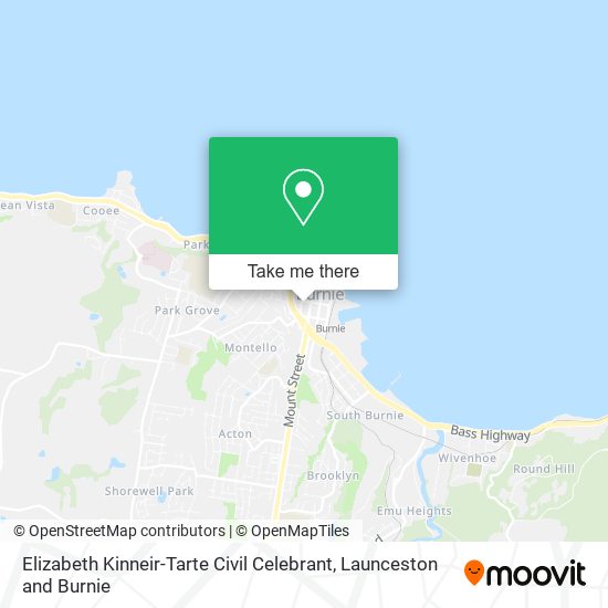 Elizabeth Kinneir-Tarte Civil Celebrant map