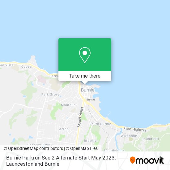 Mapa Burnie Parkrun See 2 Alternate Start May 2023