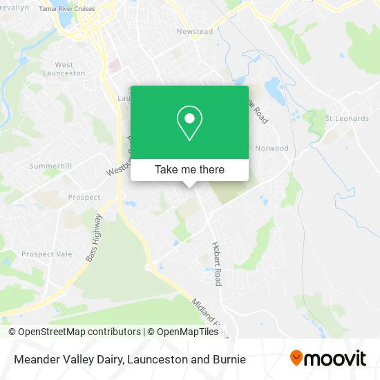 Mapa Meander Valley Dairy