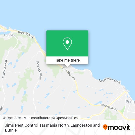 Jims Pest Control Tasmania North map