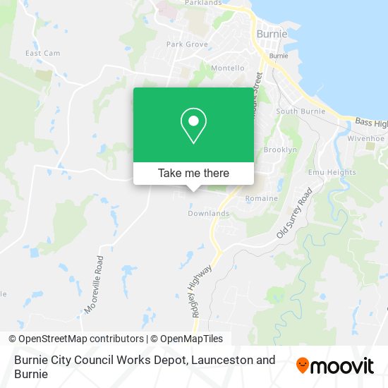Burnie City Council Works Depot map