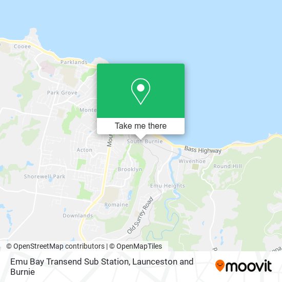 Emu Bay Transend Sub Station map